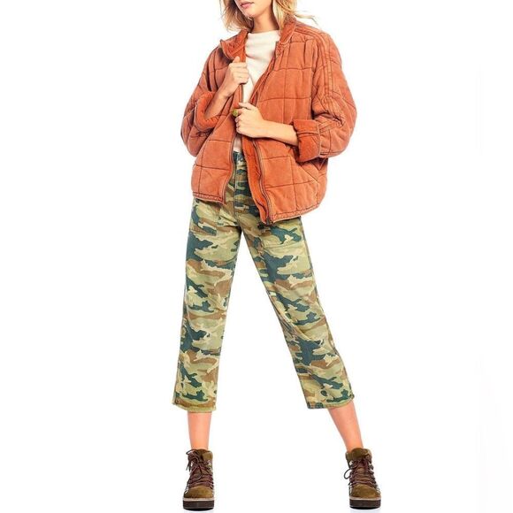 Free People Cropped Camo Jeans - Picture 1 of 6